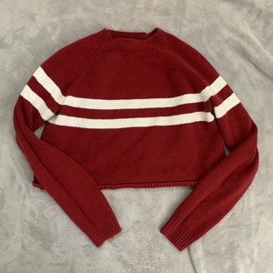 Hollister Mockneck Red and White Striped Sweater